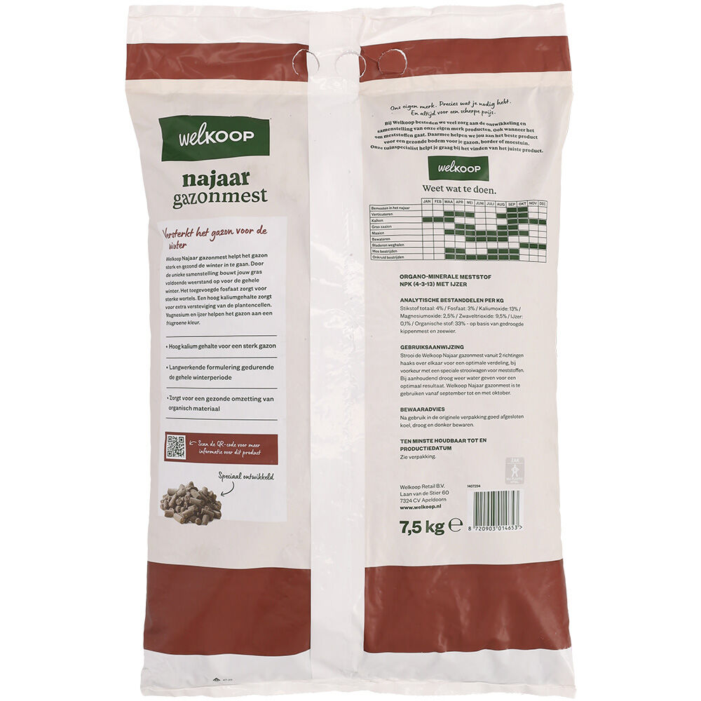 Welkoop - Najaar Gazonmest - 200 m2 - 7.5 Kilogram