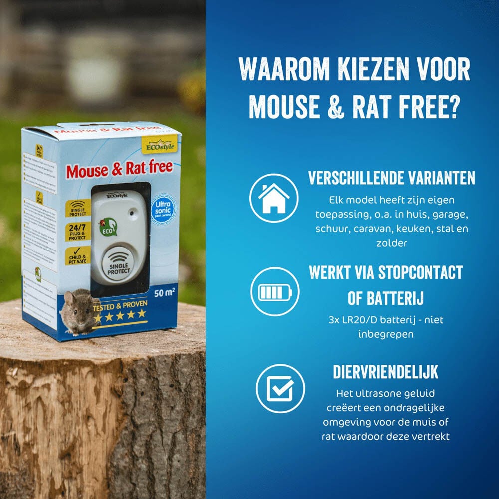 ECOstyle Mouse & Rat free 80+30 m² - Tegen muizen en ratten - 110 m2 - 110 m2