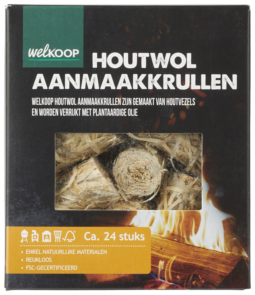 Welkoop Houtwol aanmaakkrullen - BBQ brandstoffen - 24 Stuks - 0.1 hour