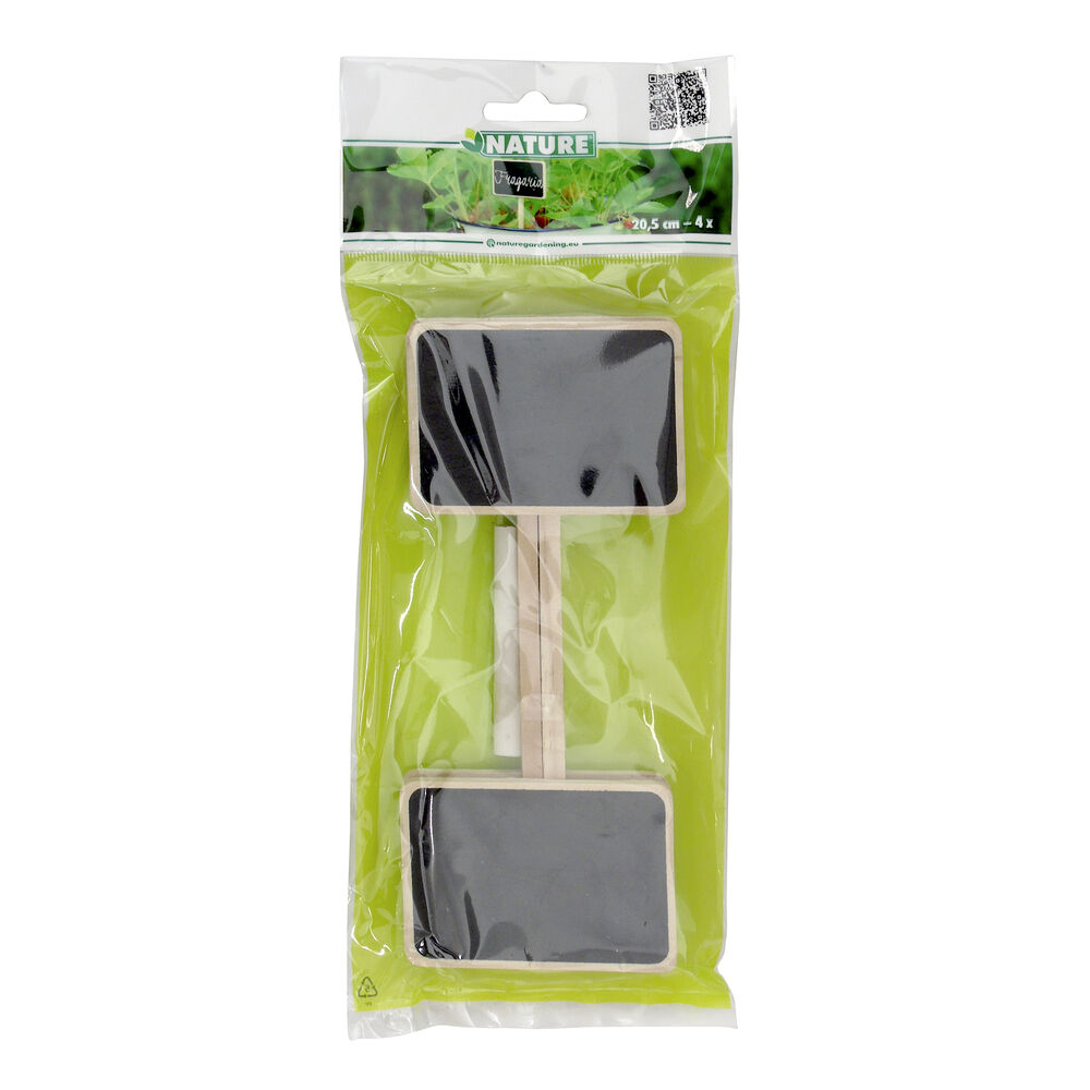 Nature Plaatetiketten 4 stuks met krijtje - Kweekbenodigdheden - 32x13x2 cm