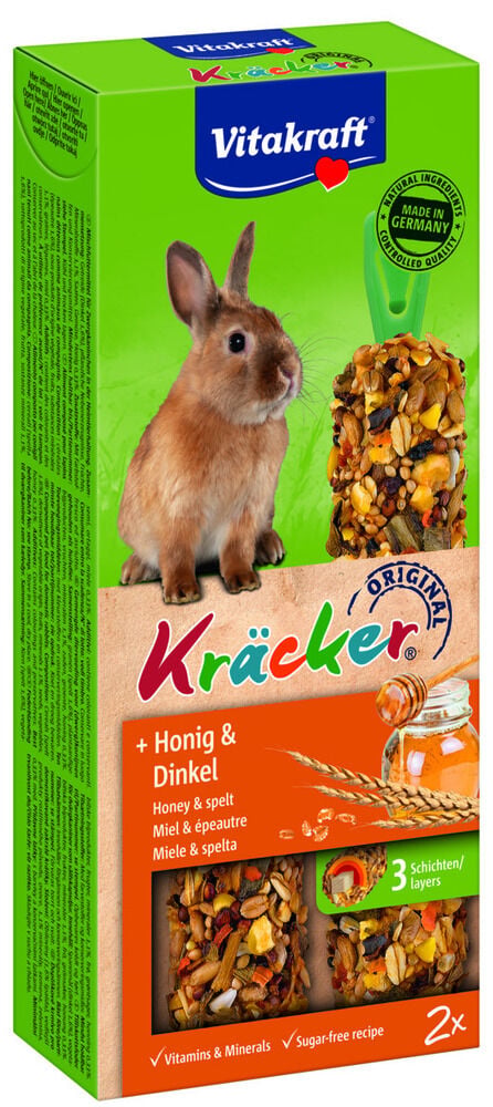Vitakraft Kräcker 2 in 1 - Konijnensnack - Honing Vitakraft Kräcker 2 in 1 - Konijnensnack - Honing