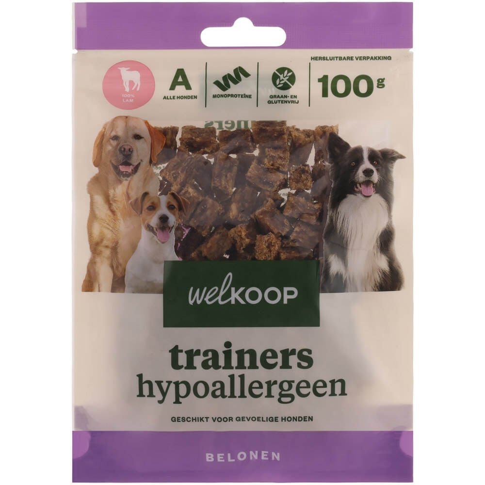 Welkoop Trainers Hypoallergeen - Hondensnacks - 100 Gram - lam Welkoop Trainers Hypoallergeen - Hondensnacks - 100 Gram - lam