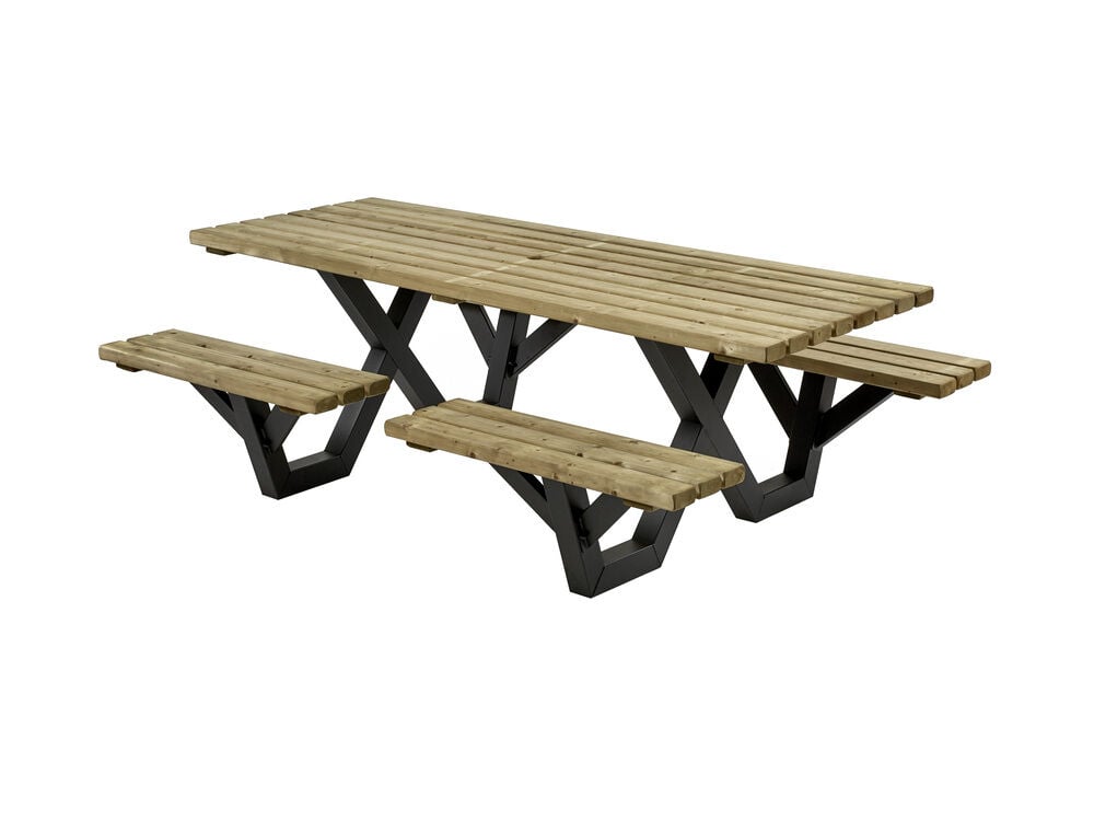 Talen Buitenmeubelen Geïmpregneerd - Picknicktafel - Groen - 76x230x160 cm