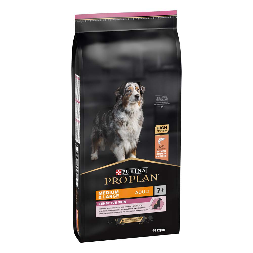 PRO PLAN Sensitive Skin Senior Medium/Large - Hondenvoer - 14 Kilogram - zalm