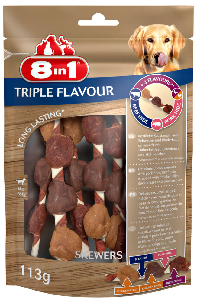 8in1 Triple Flavour Skewers - Hondensnack