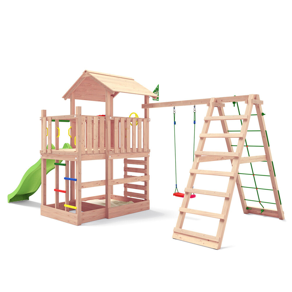 Jungle Gym Stavang Grenen - Speeltoestel - Licht groen - Grenenhout