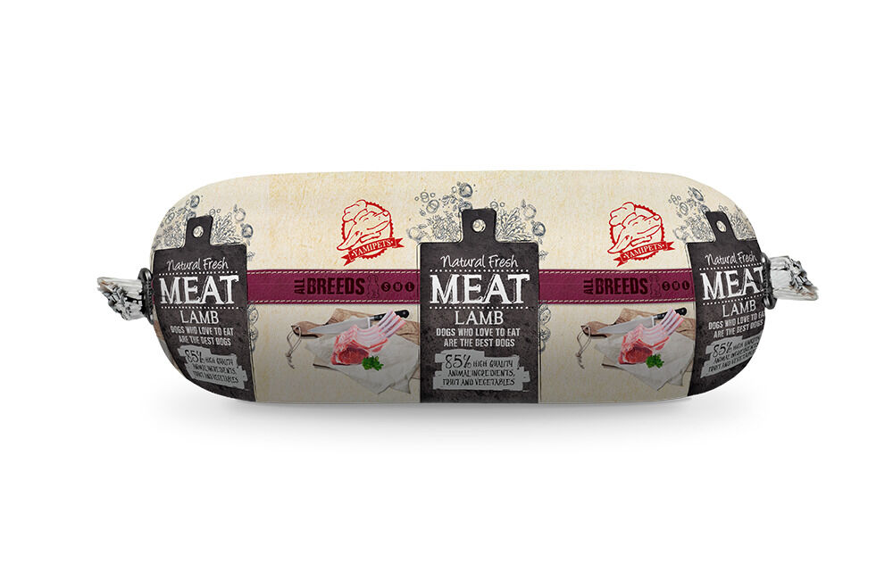 Natural Fresh Meat Worst - Hondenvoer - 600 Gram - rijst, lam Natural Fresh Meat Worst - Hondenvoer - 600 Gram - rijst, lam