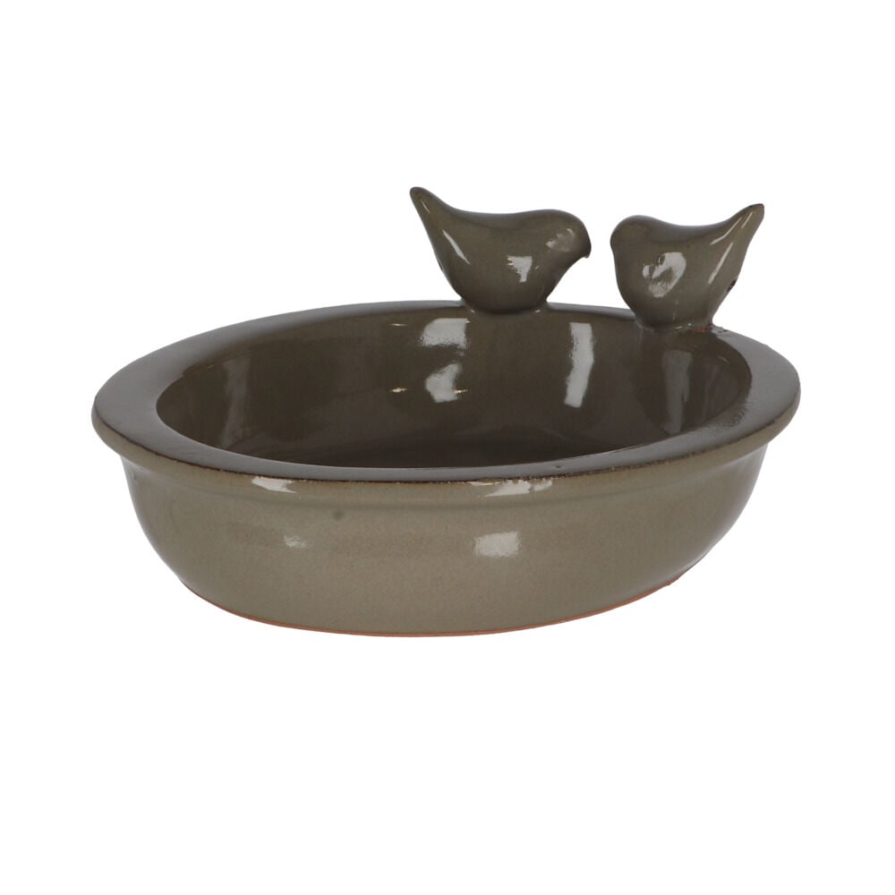Best for Birds - Waterschaal ovaal - Grijs - 11x23x31 cm - Ovaal