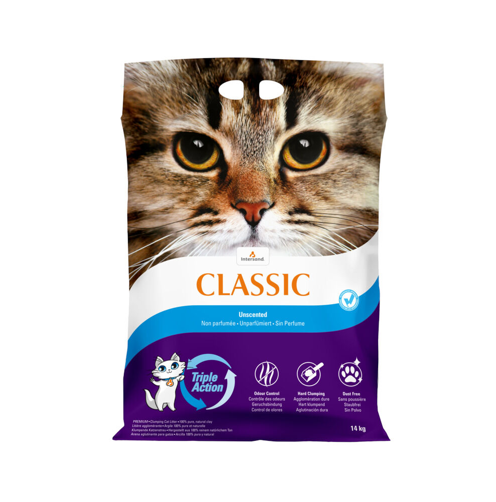 Intersand Classic Unscented - Kattenbakvulling - Fijn - 14 Kilogram - Reukloos Intersand Classic Unscented - Kattenbakvulling - Fijn - 14 Kilogram - Reukloos
