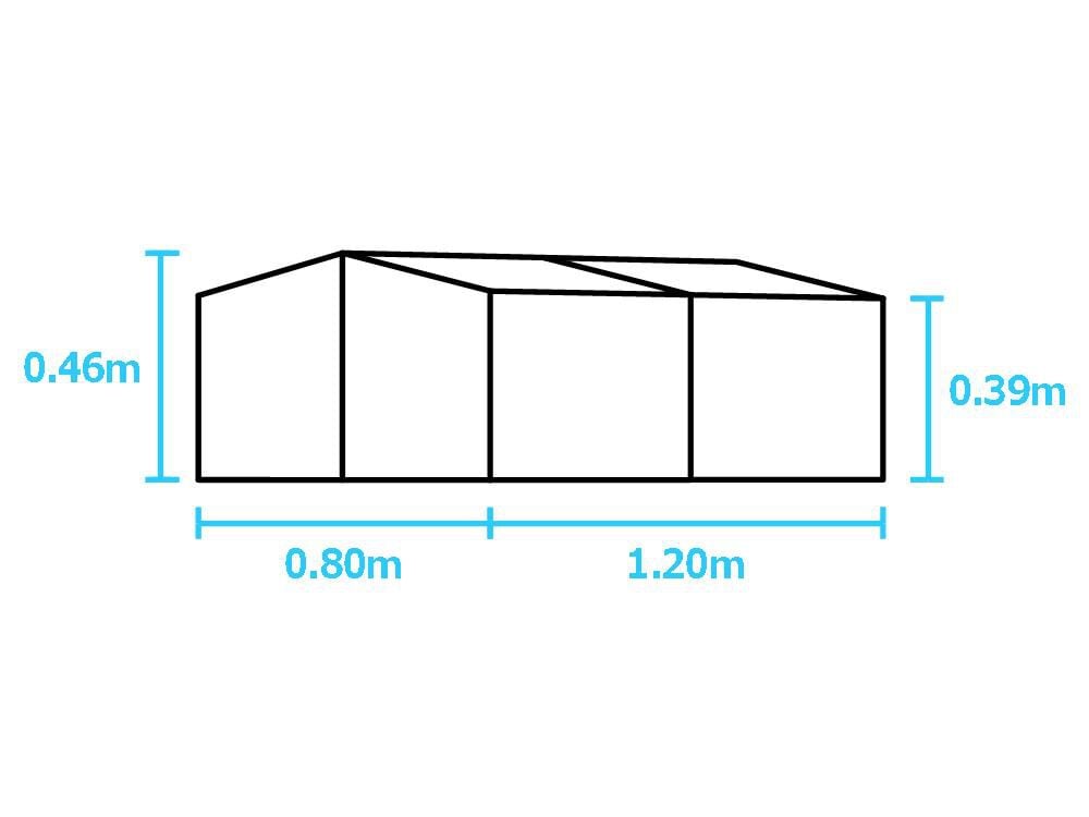 Royal Well Jumbo Air - Broeikas - Zilver - 39x80x120 cm - Veiligheidsglas