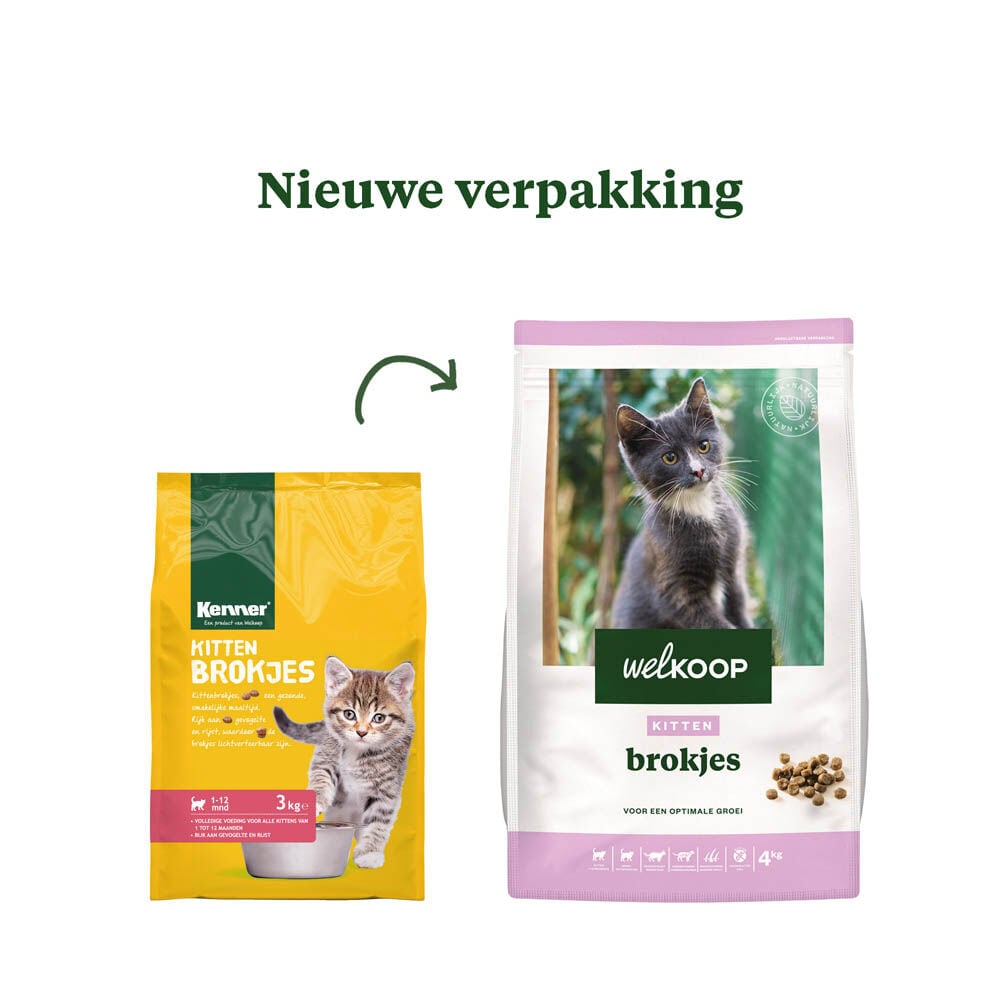 Welkoop Kitten brokjes - Kattenvoer - 4 Kilogram - gevogelte
