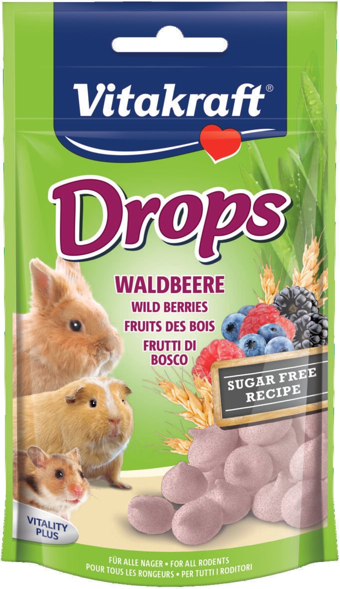 Vitakraft Drops konijn- en knaagdierensnack - bosvruchten - 75 Gram - bosvruchten Vitakraft Drops konijn- en knaagdierensnack - bosvruchten - 75 Gram - bosvruchten