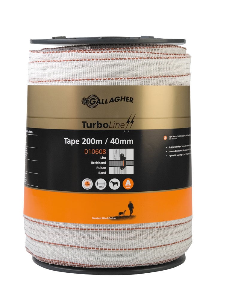 Gallagher Turbostar lint 40 mm - 32 cm - 200 Meter - Wit - 22 cm - 20000 cm