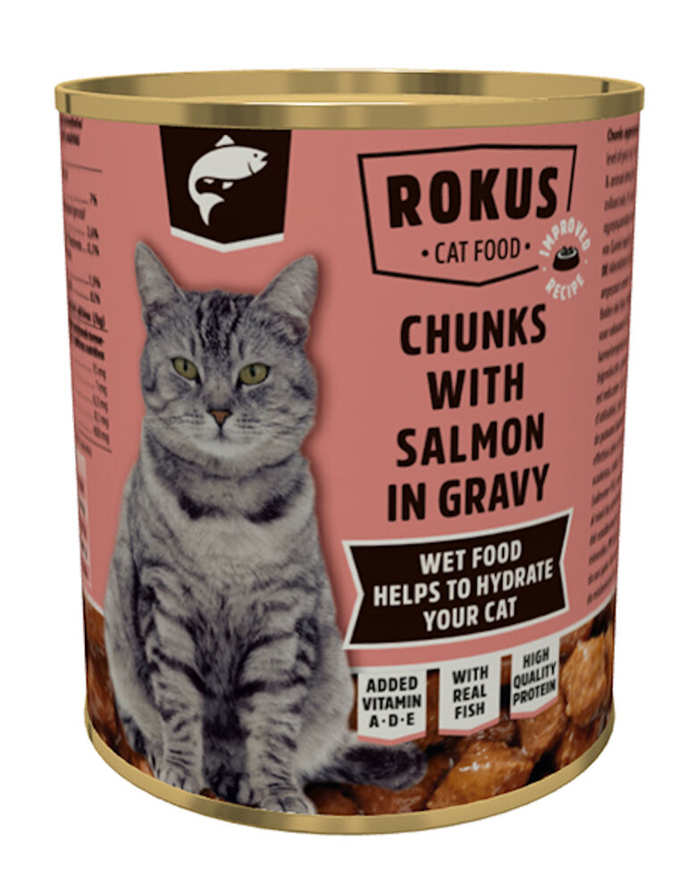 Rokus Adult - Kattenvoer - 810 Gram - zalm Rokus Adult - Kattenvoer - 810 Gram - zalm