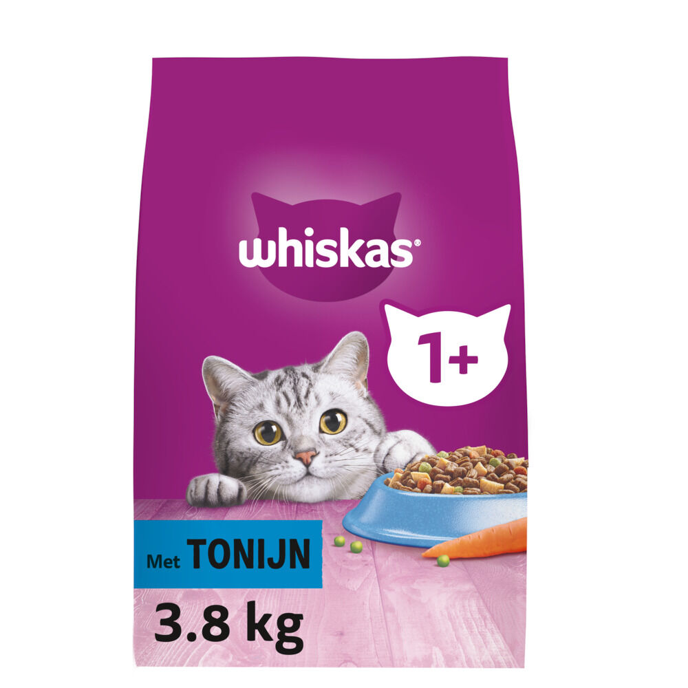 Whiskas 1+ Adult Droge Brokjes - Kattenvoer - 3800 Gram - tonijn