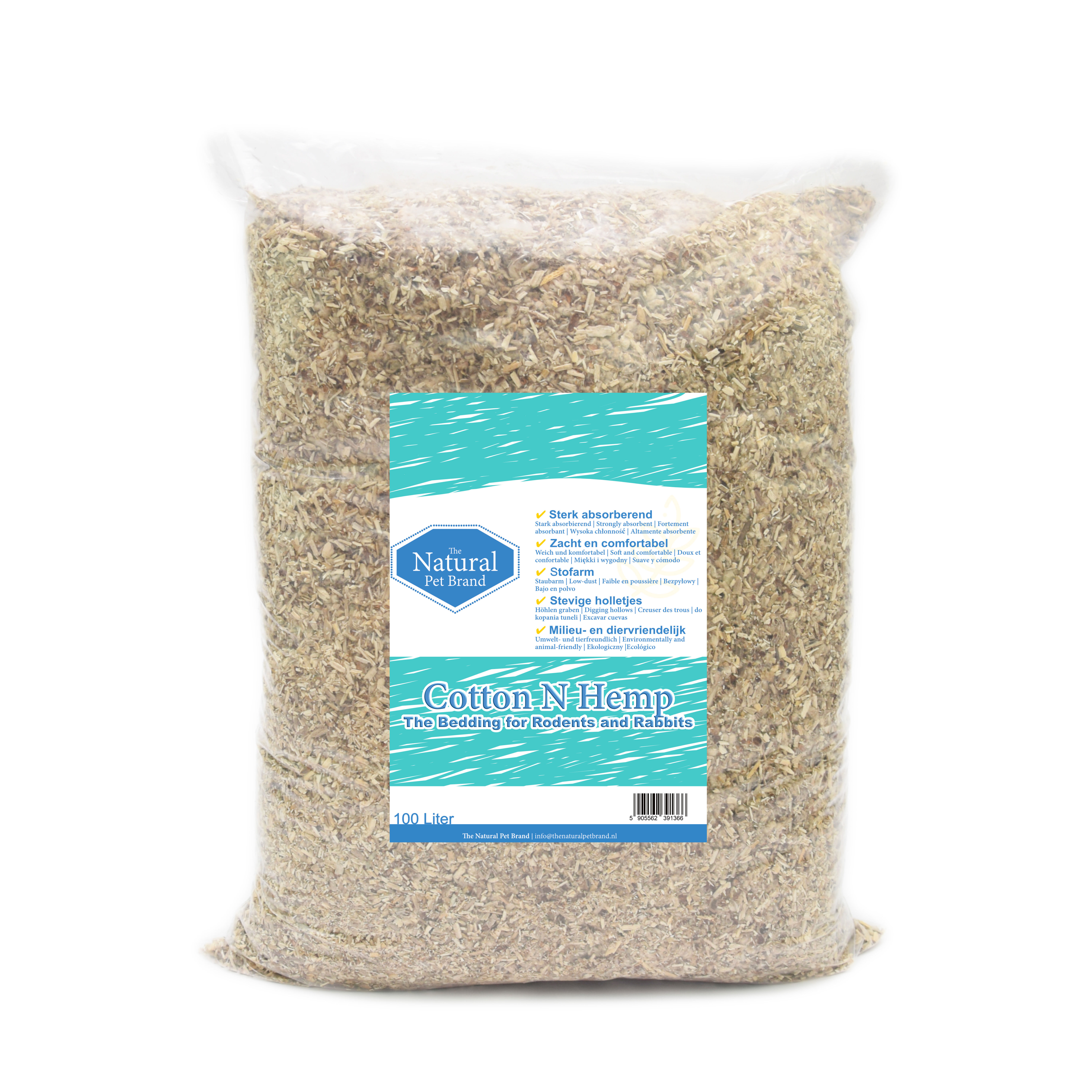 The Natural Pet Brand Cotton N Hemp - Bodembedekking - 100 Liter The Natural Pet Brand Cotton N Hemp - Bodembedekking - 100 Liter