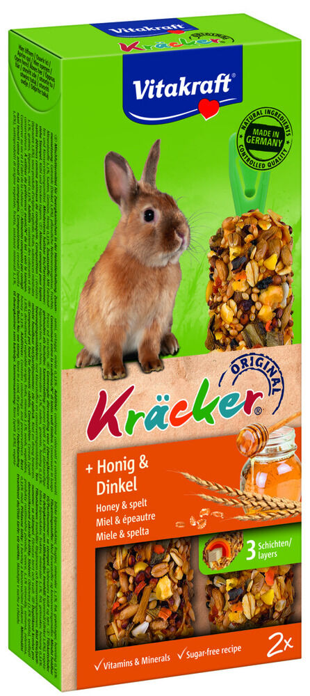 Vitakraft Kräcker 2 in 1 - Konijnensnack - Honing