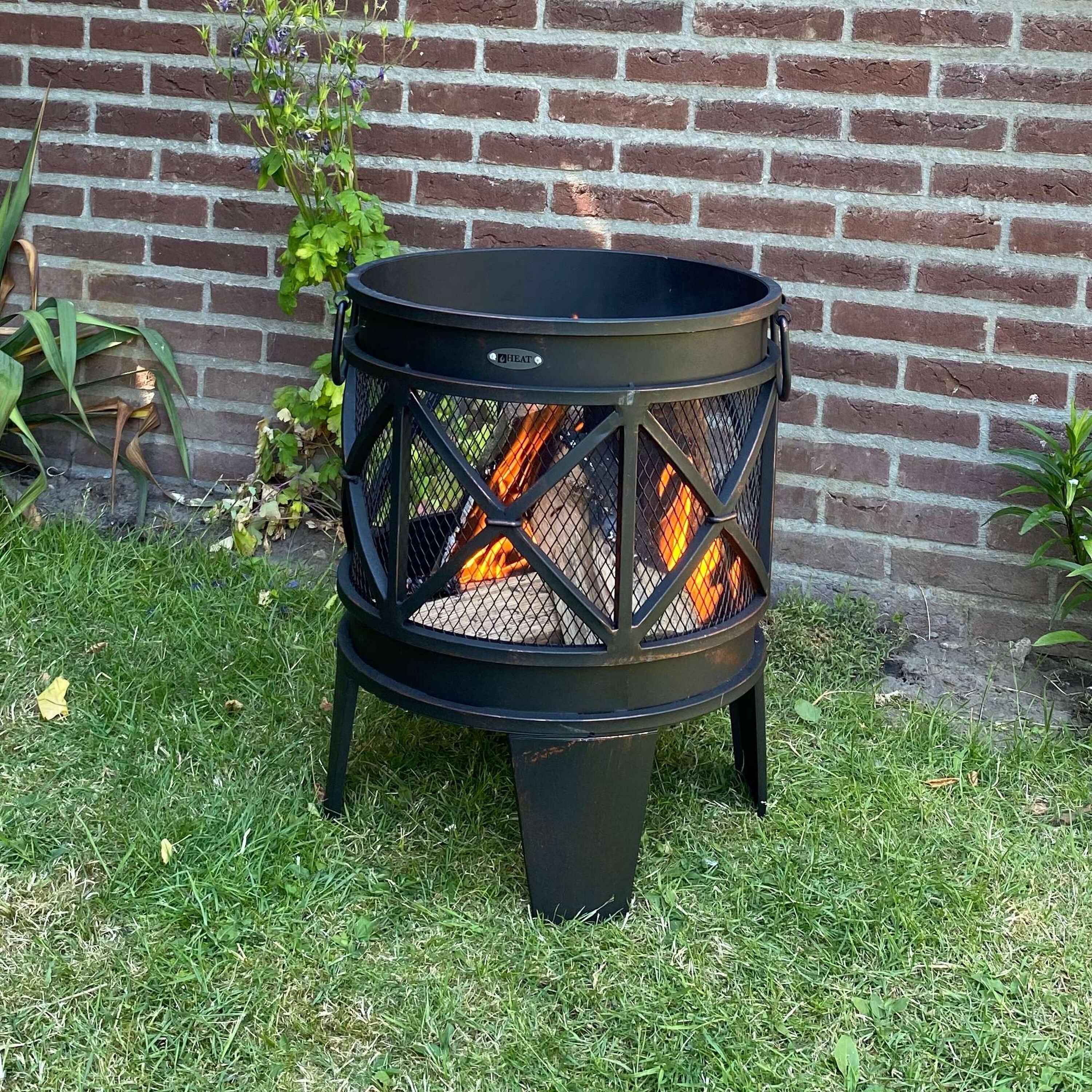 HEAT Firecask - Vuurkorf - Rond - Zwart - Staal - 42 cm