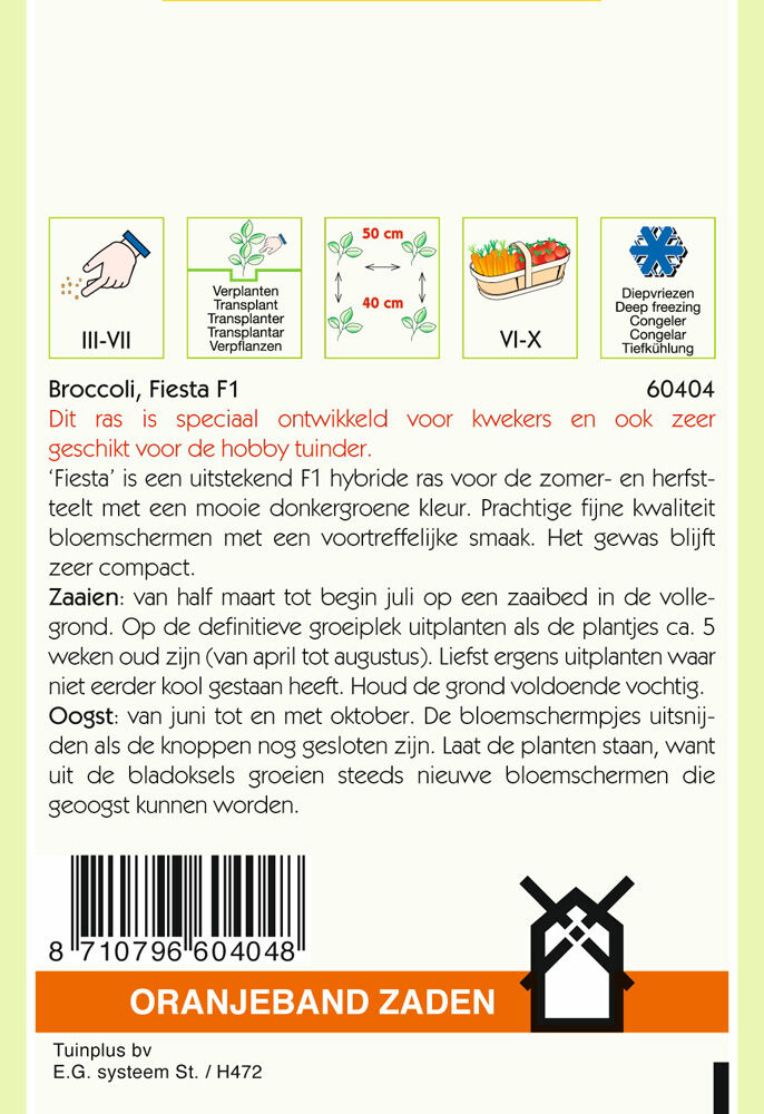 Oranjeband zaden Broccoli Fiesta F1 - Groentezaden