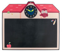 Swing King - Krijtbord met klok - Wit - Hout