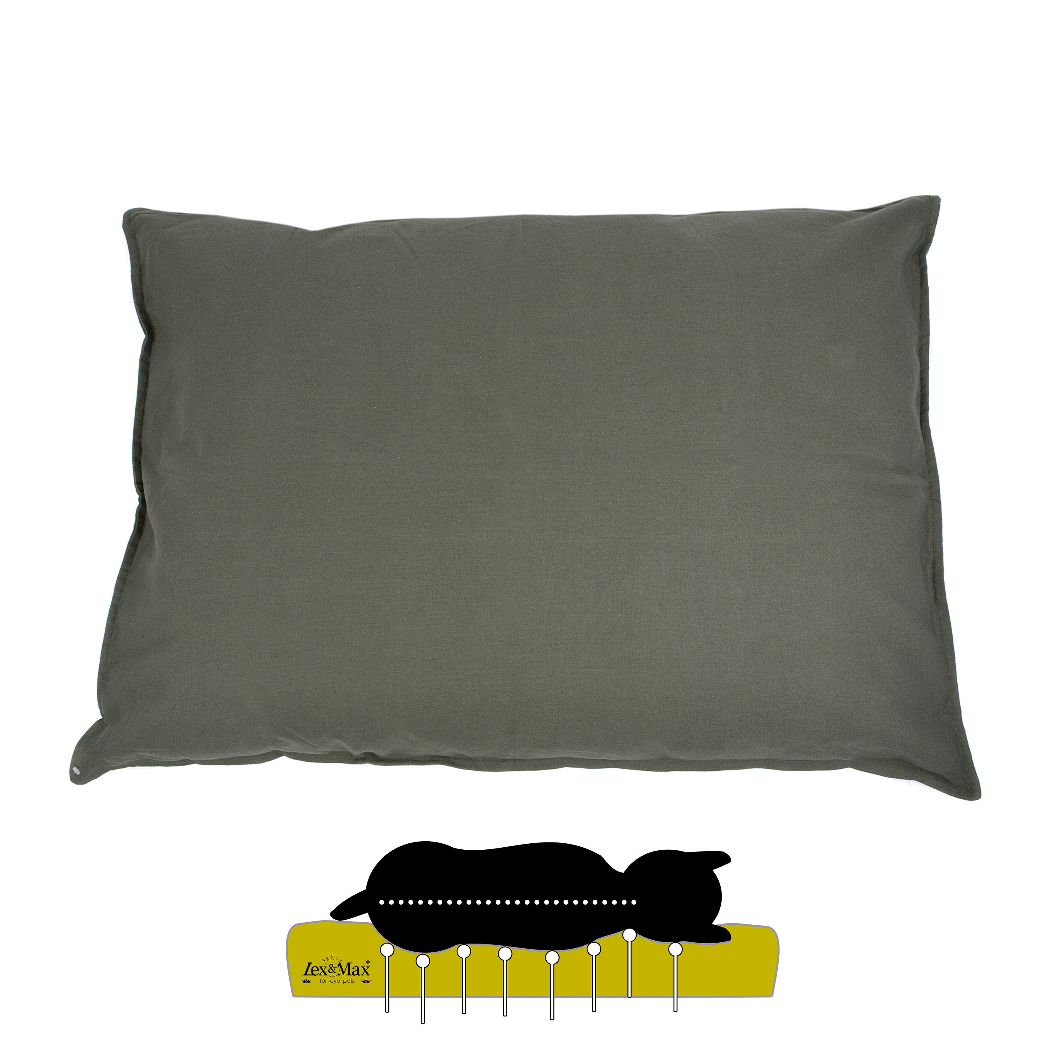 Lex & Max Tivoli - Orthopedisch Hondenkussen - Mosgroen - 70x100x16 cm - L