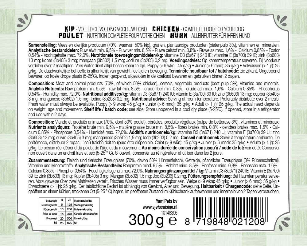 Sjef's Cuisine Special Paté - Hondenvoer - 300 Gram - kip