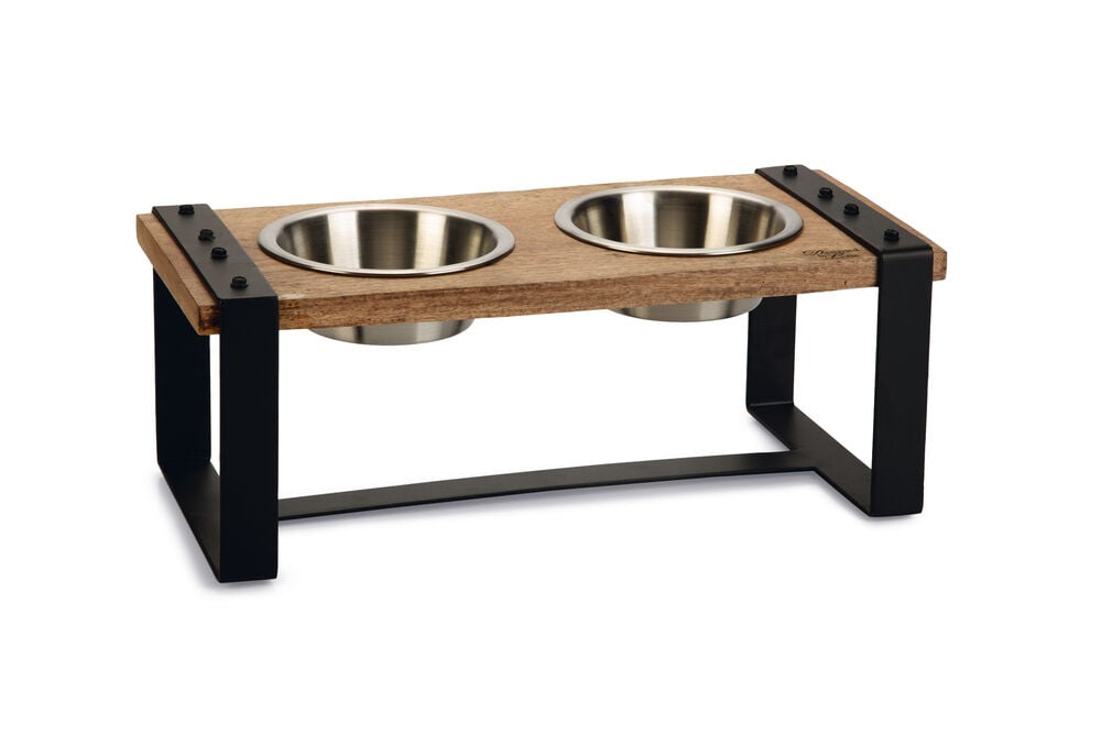 Designed By Lotte Karinto Dinerset - Voer & Drinkbak - Bruin Zwart - M Designed By Lotte Karinto Dinerset - Voer & Drinkbak - Bruin Zwart - M