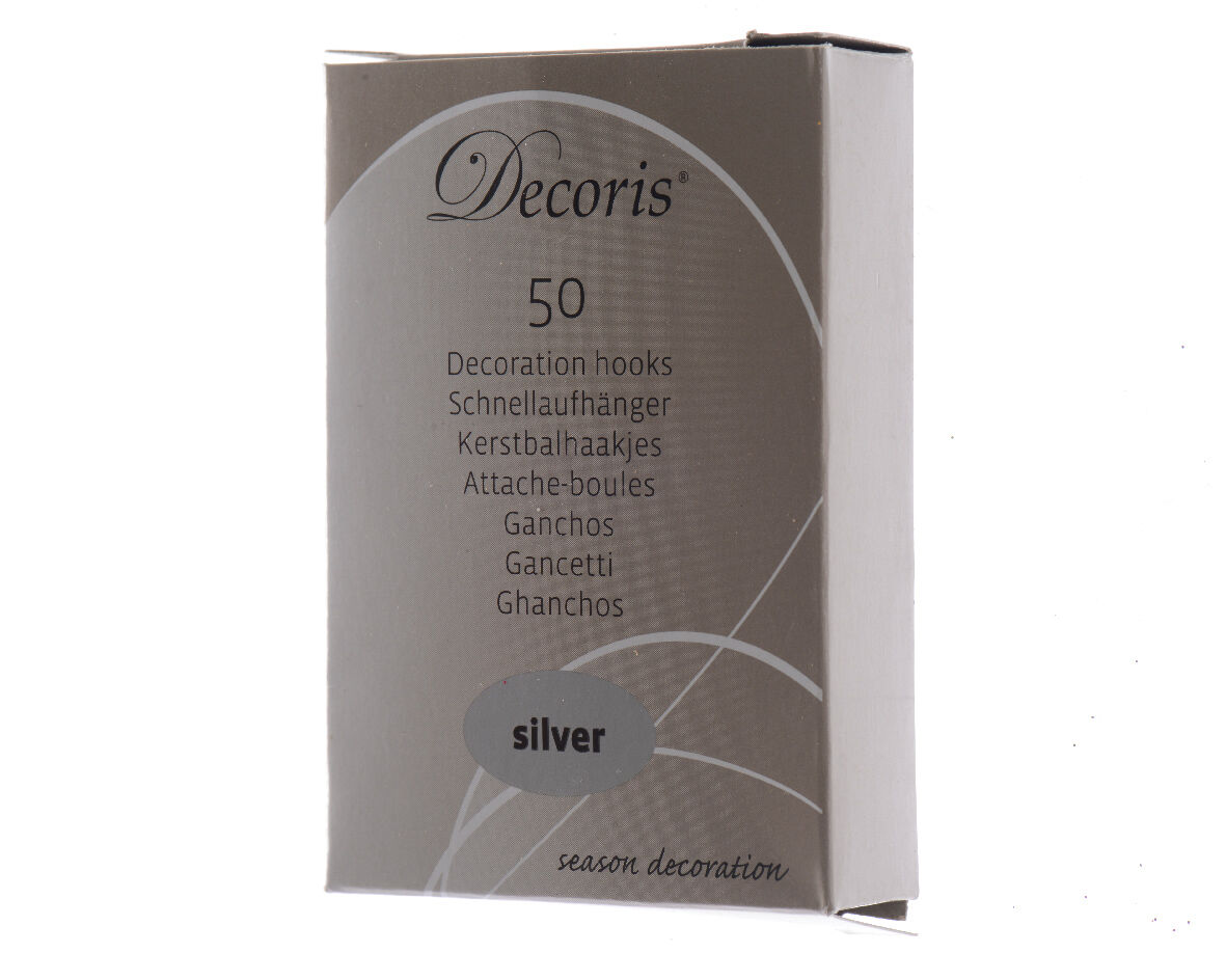 Decoris - Kerstbalhaakjes - Zilver - 10x5.5x2 cm Decoris - Kerstbalhaakjes - Zilver - 10x5.5x2 cm