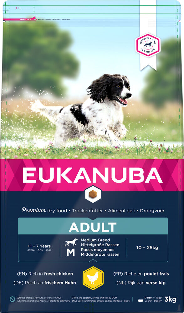 Eukanuba Adult Medium - Hondenvoer - 3 Kilogram - kip
