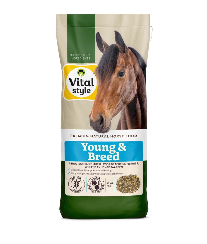 Vitalstyle Young & Breed Muesli - Paardenvoer Vitalstyle Young & Breed Muesli - Paardenvoer