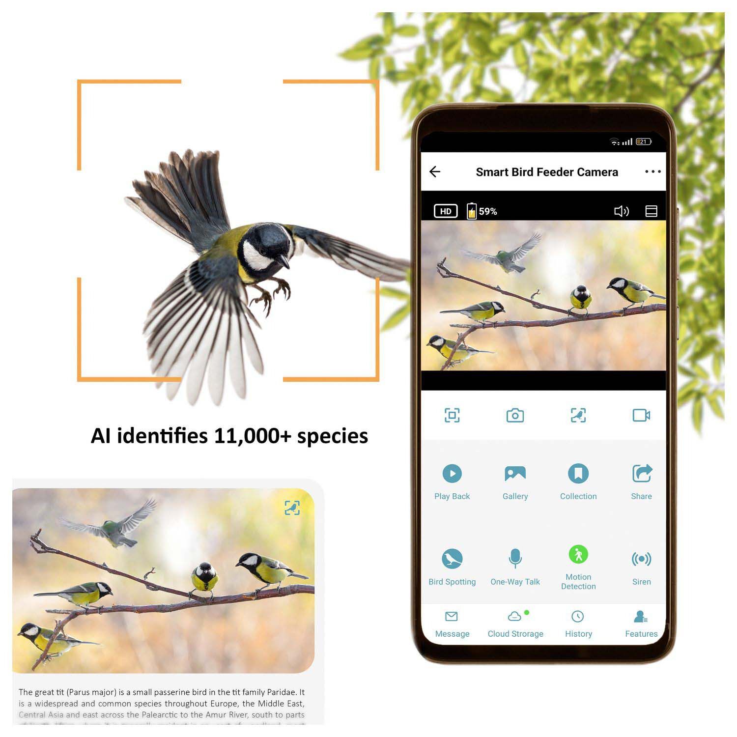 Camouflage Ez Birdfeed - Voederhuis met camera