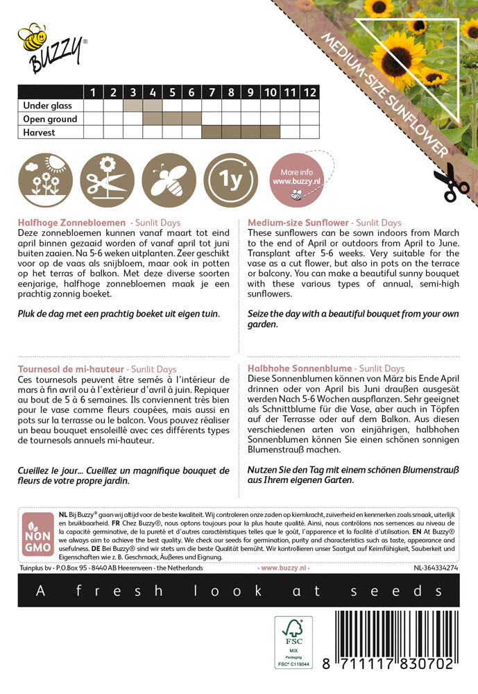 Buzzy Colourful Bouquets Sunlit Days - Bloemzaden