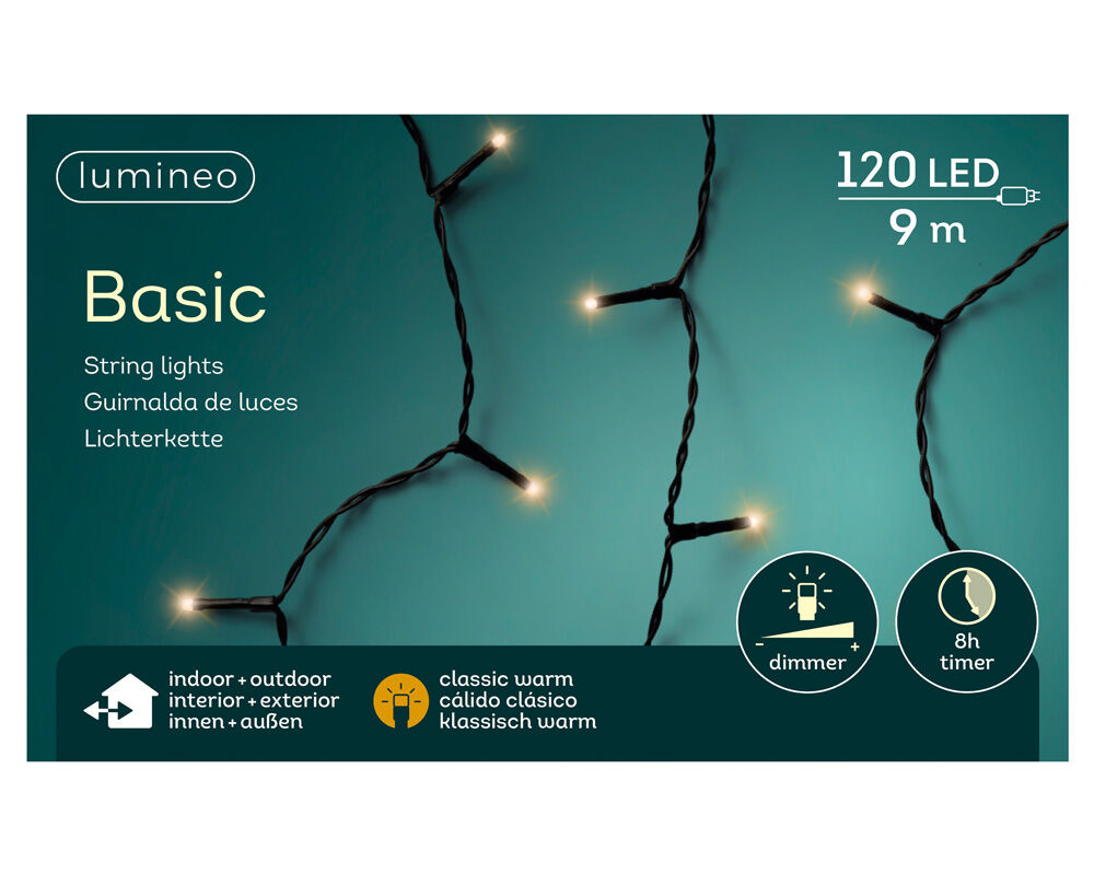 Lumineo Basic - Kerstboomverlichting - 120 - Klassiek warm wit - 900 cm