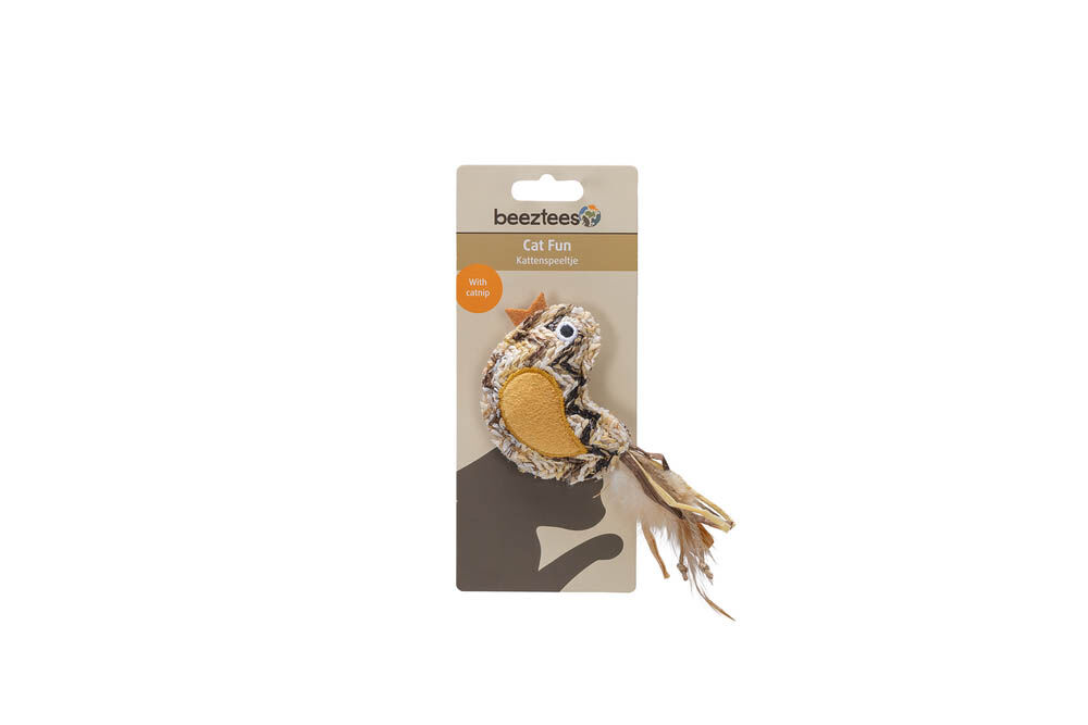 Beeztees Vogel Flity - Kattenspeeltje - Beige