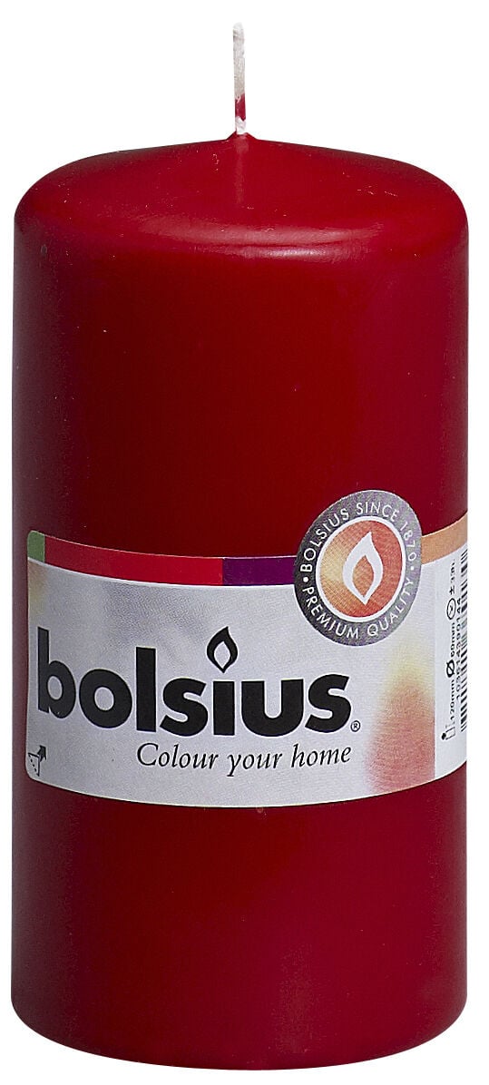 Bolsius Stompkaars 120x60 mm - 12 cm - Wijnrood Bolsius Stompkaars 120x60 mm - 12 cm - Wijnrood