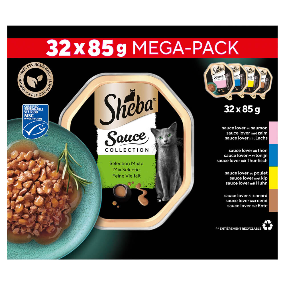 Sheba Sauce Collection Mega-Pack 32x85 gram - Kattenvoer