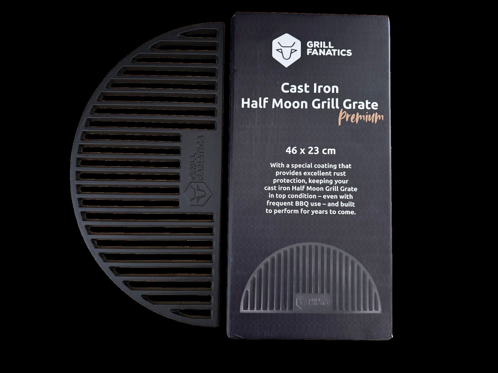 Grill Fanatics Halve Maan - Grillrooster - 1 Stuks - zwart