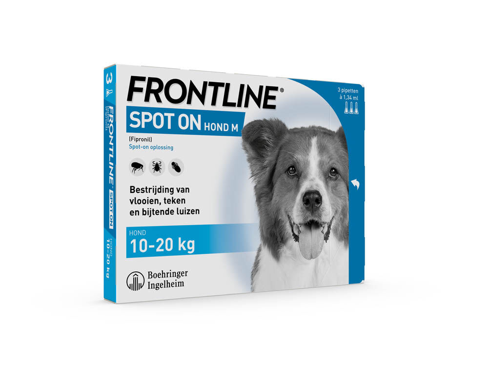 Frontline Spot On M - Teken en vlooienpipet - 3 pipetten - 3 Stuks - M
