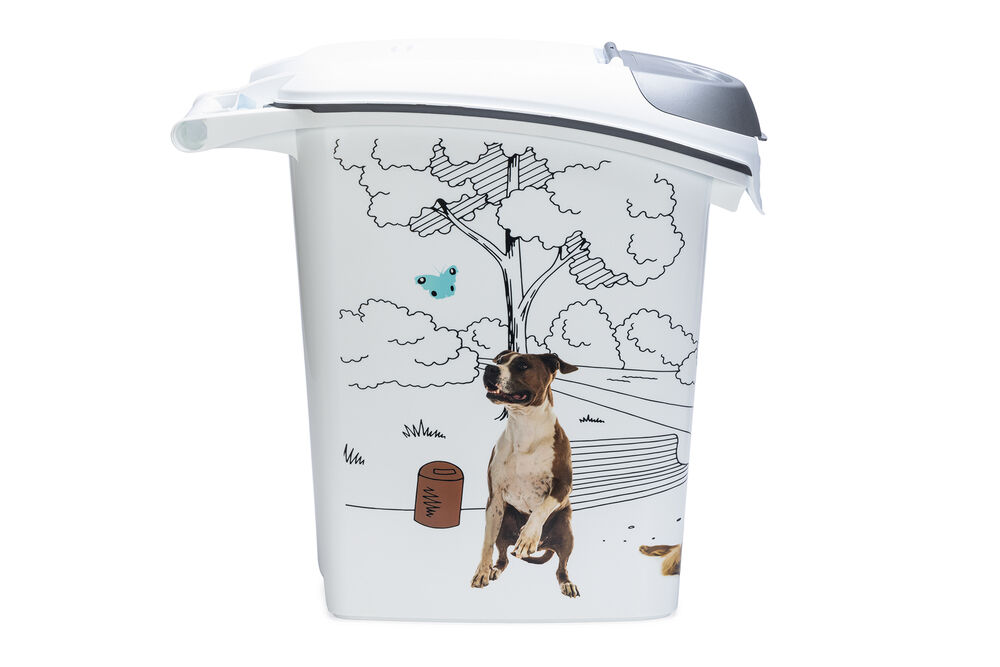 Curver Hond - Voercontainer - 23 Liter - Wit Grijs