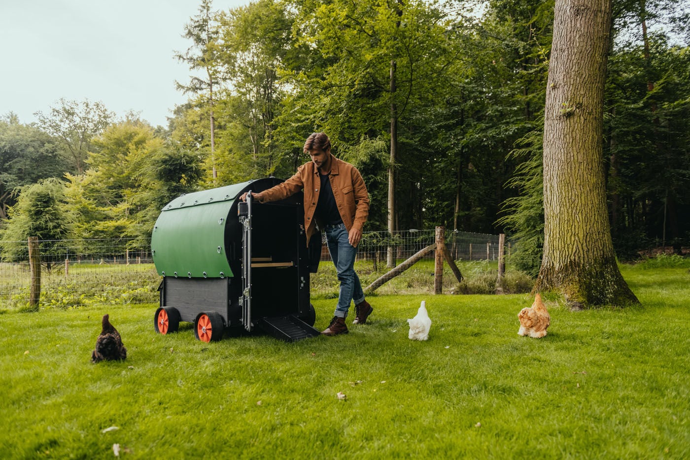 Nestera Wagon - Kippenhok - tot 10 kippen - Zwart/Groen - XL