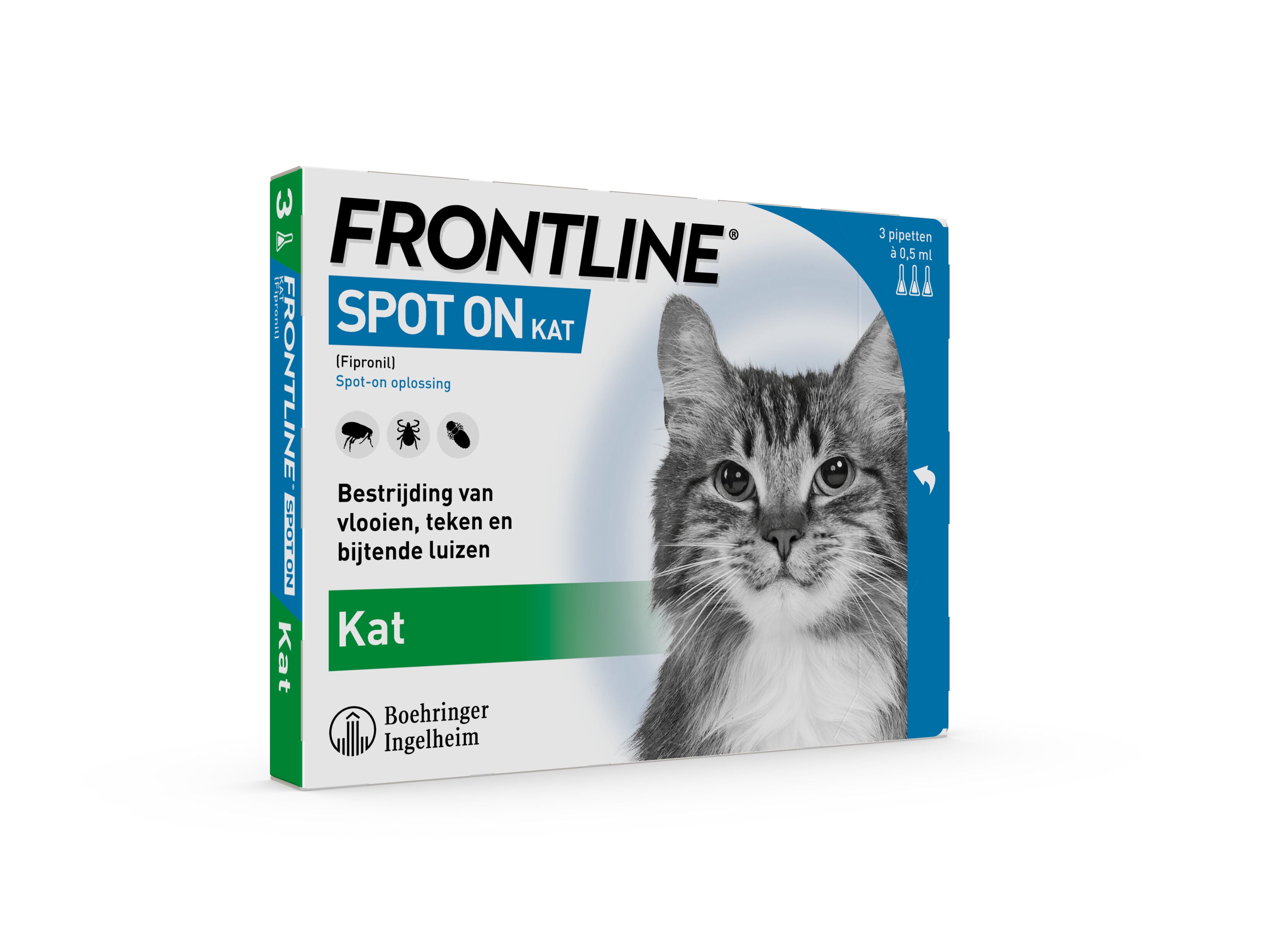 Frontline Spot On - Vlooien en tekenpipet - 3 pipetten - 3 Stuks