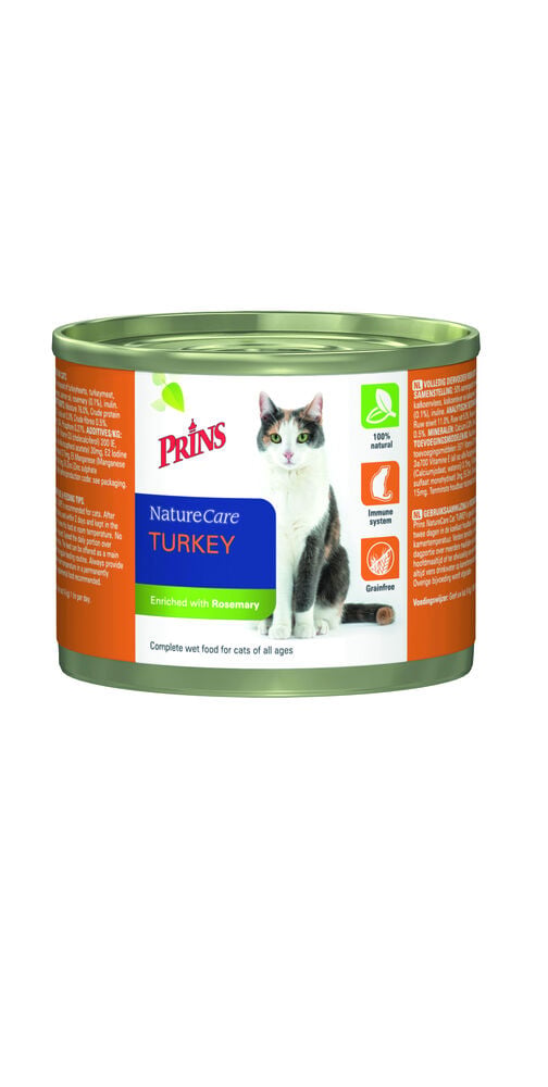 Prins Naturecare Cat - 200 Gram - kalkoen Prins Naturecare Cat - 200 Gram - kalkoen