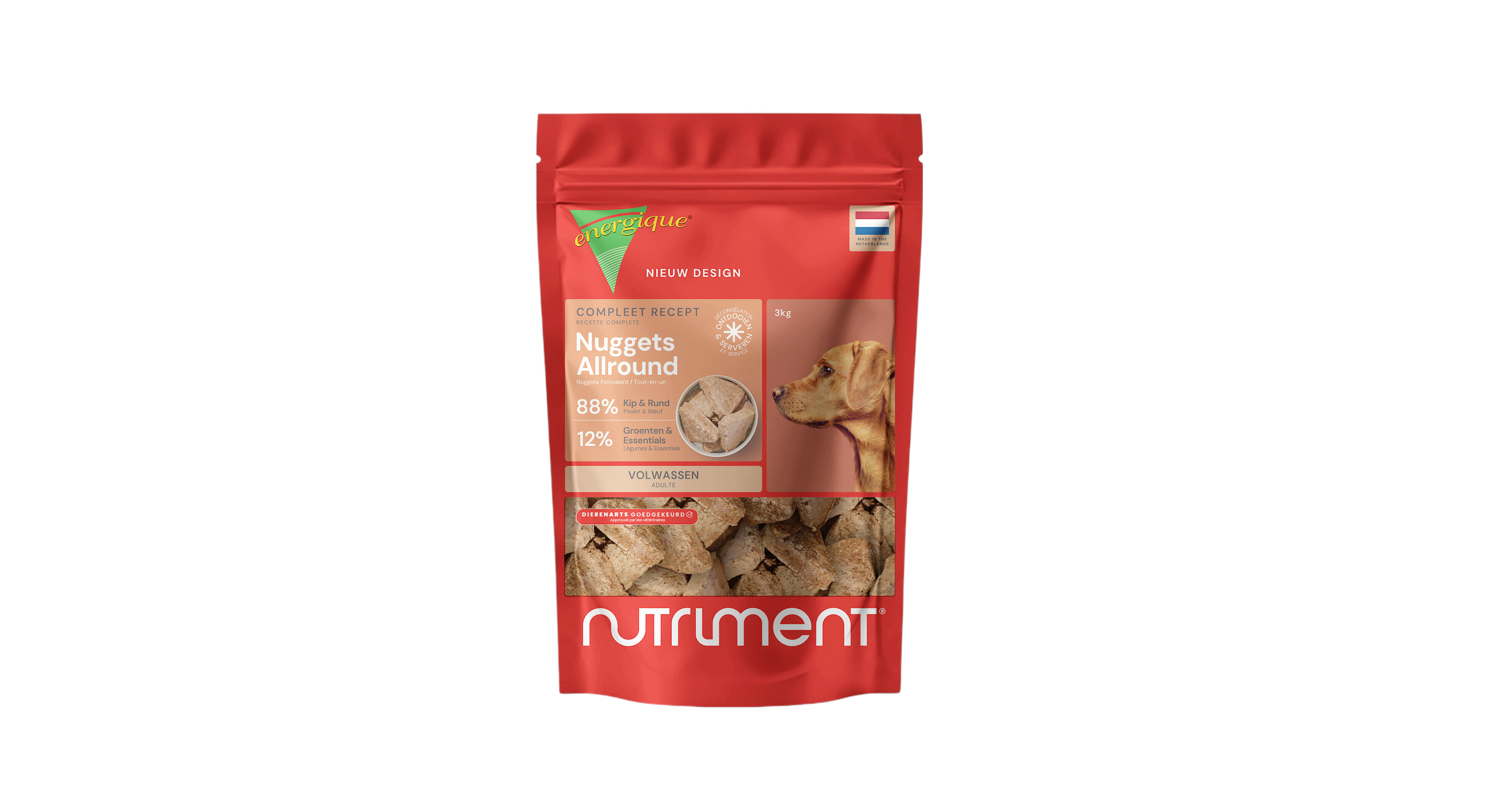 Energique Volwassen Vers Vlees - Hondenvoer - 3 Kilogram - rund, kip