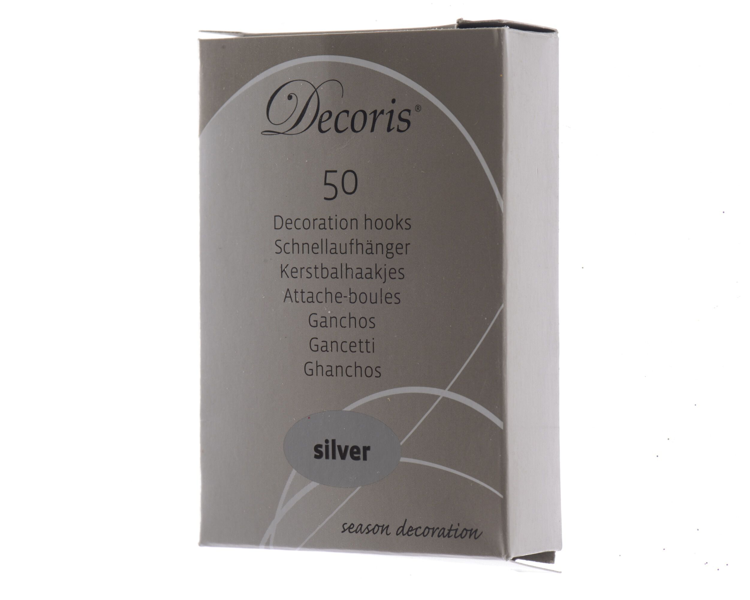 Decoris - Kerstbalhaakjes - Zilver - 10x5.5x2 cm Decoris - Kerstbalhaakjes - Zilver - 10x5.5x2 cm