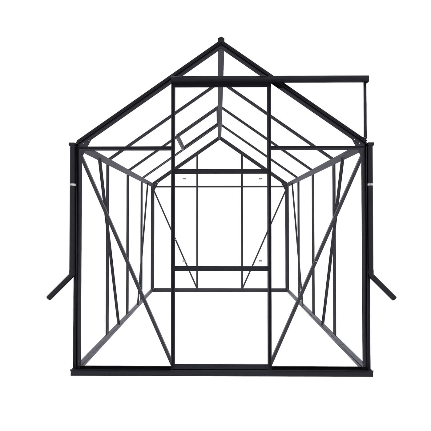 Royal Well Kate II Full Options - Tuinkas - Zwart - 217x192x253 cm - Veiligheidsglas