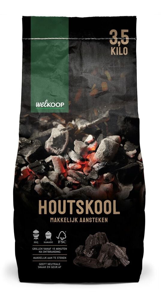 Welkoop Houtskool - BBQ brandstoffen - 3.5 Kilogram Welkoop Houtskool - BBQ brandstoffen - 3.5 Kilogram