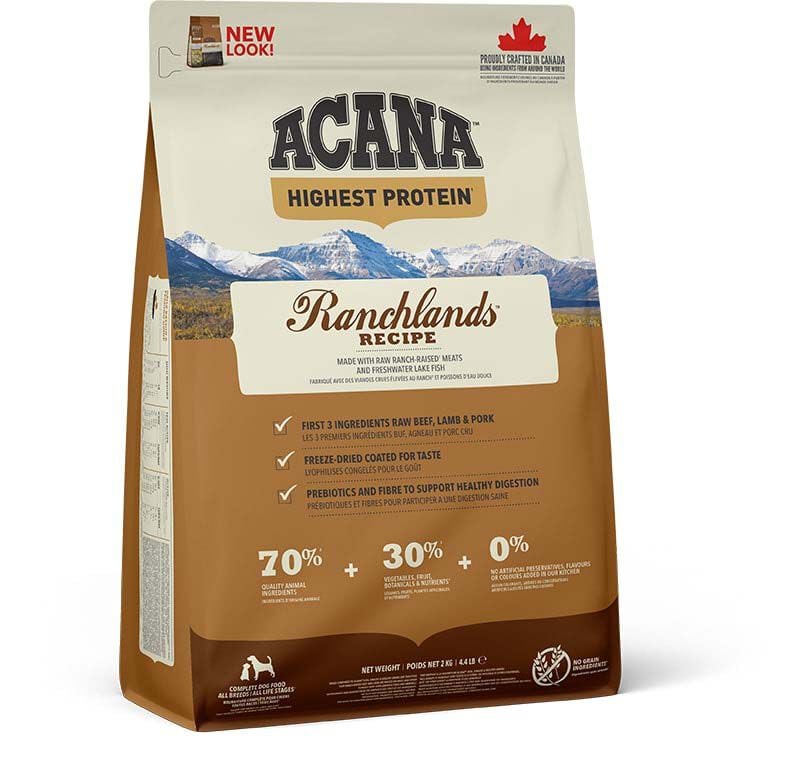 Acana Regionals Ranchlands Dog Highest proteïn - Hondenvoer - 2 Kilogram - rund Acana Regionals Ranchlands Dog Highest proteïn - Hondenvoer - 2 Kilogram - rund