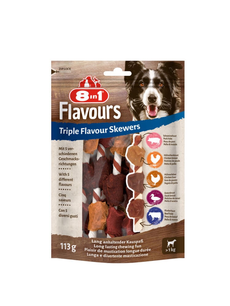 8in1 Triple Flavour Skewers - Hondensnack 8in1 Triple Flavour Skewers - Hondensnack