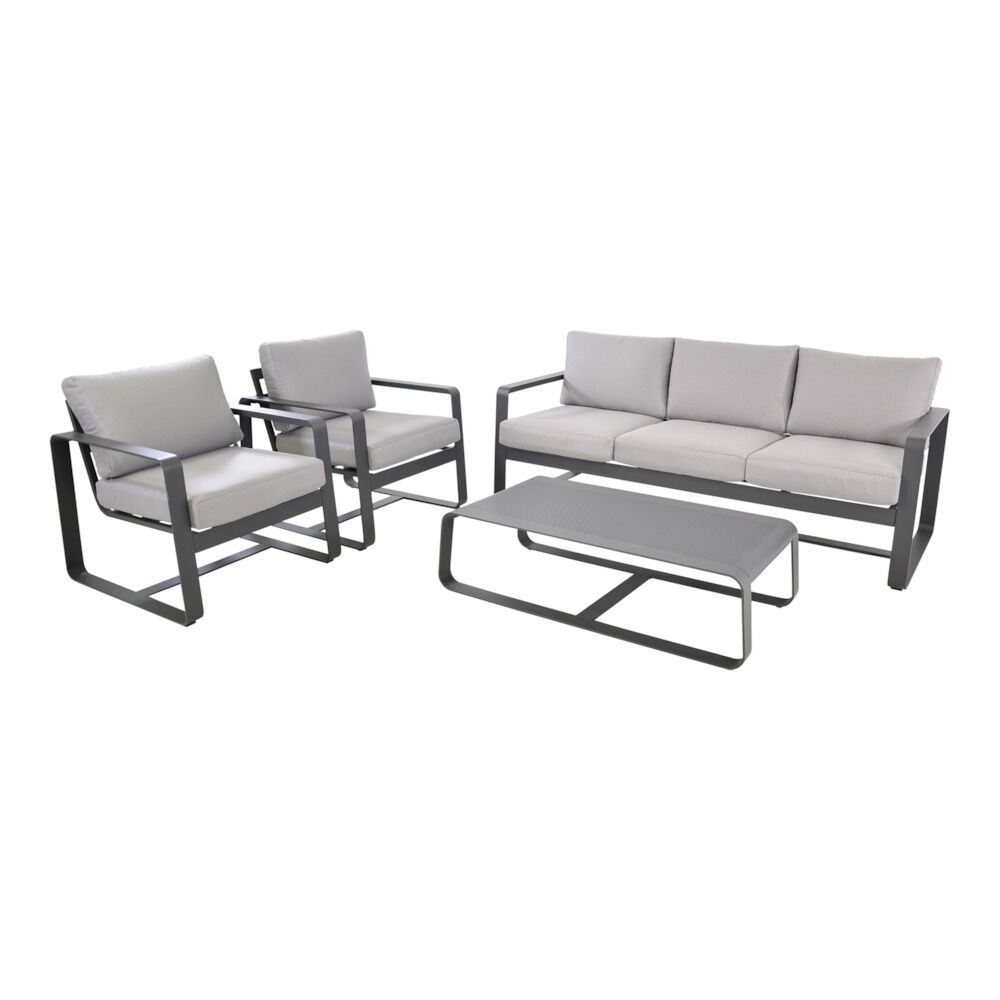 Lesli Living Belezza - Loungeset - Antraciet - 1x194x1 cm
