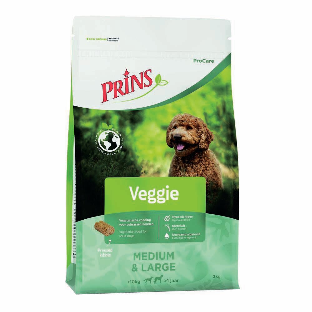 Prins Procare Veggie Medium - Large Geperste brok - Hondenvoer - 12 Kilogram - mais, rijst Prins Procare Veggie Medium - Large Geperste brok - Hondenvoer - 12 Kilogram - mais, rijst